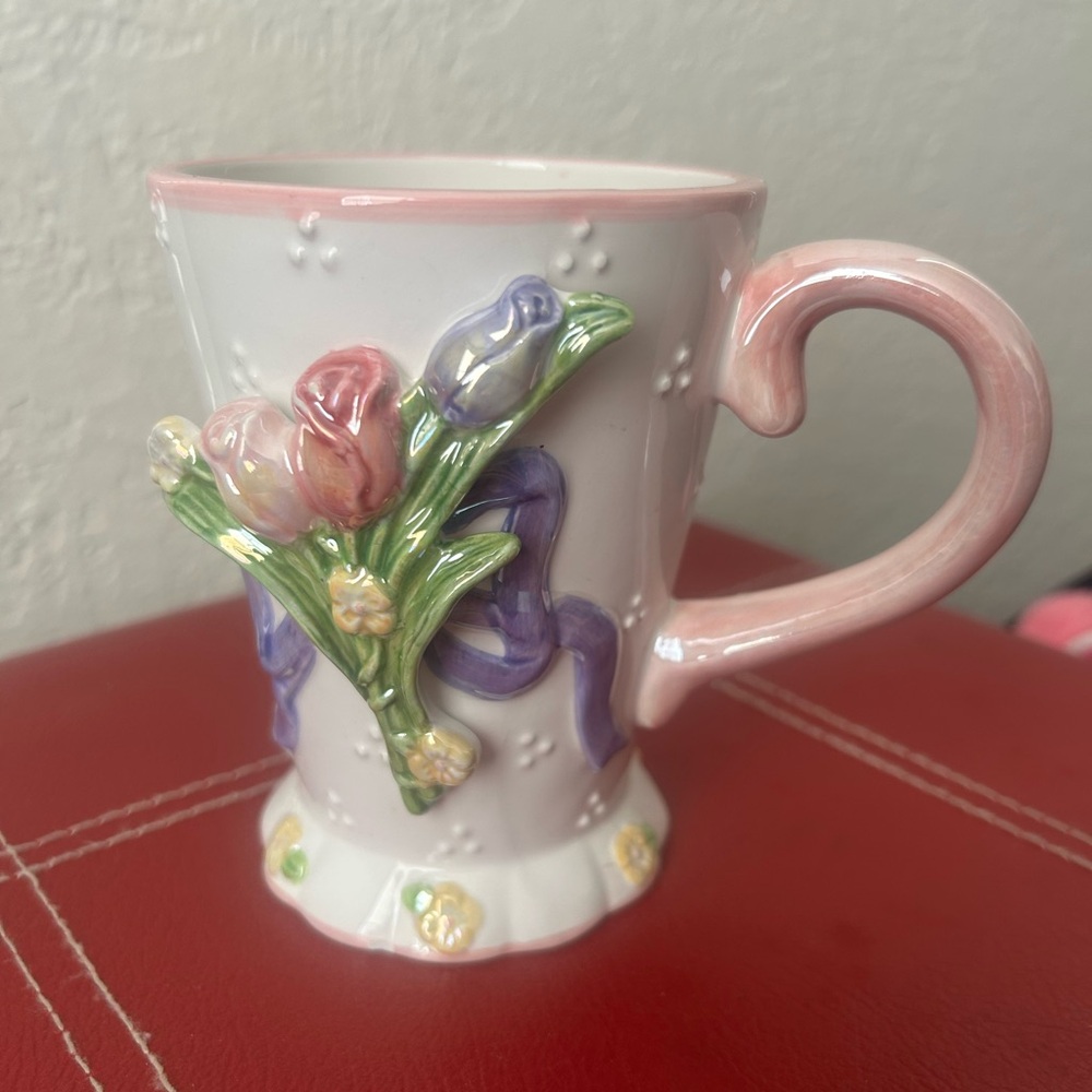 GANZ Bella Casa Floral Mug with Pink and Purple Accents